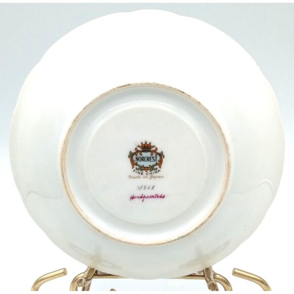 Norcrest Pine Cone Needles Hand painted Saucer Vintage 6 Inch Replacement 3/566 - Picture 6 of 12